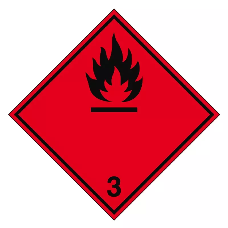 Pictogramme de transport Brady inflammable ADR 3 297 x 297 mm