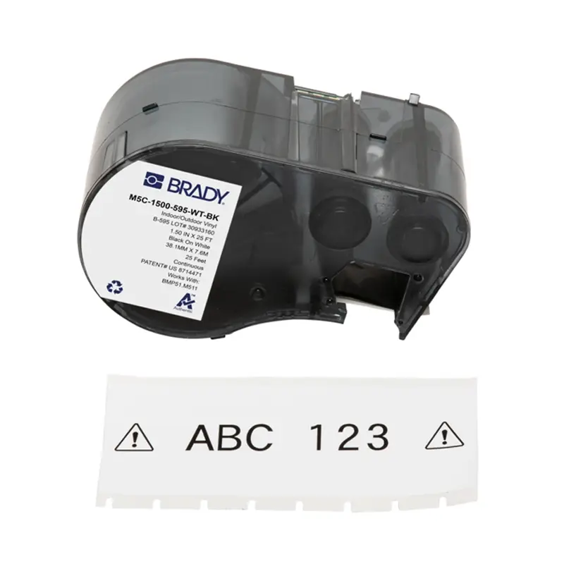 Brady M5C-1500-595-WT-BK label 38,10 mm zwart op wit