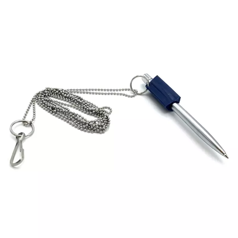 Detectamet safety chain 762 mm with keychain ring and pin handle blue