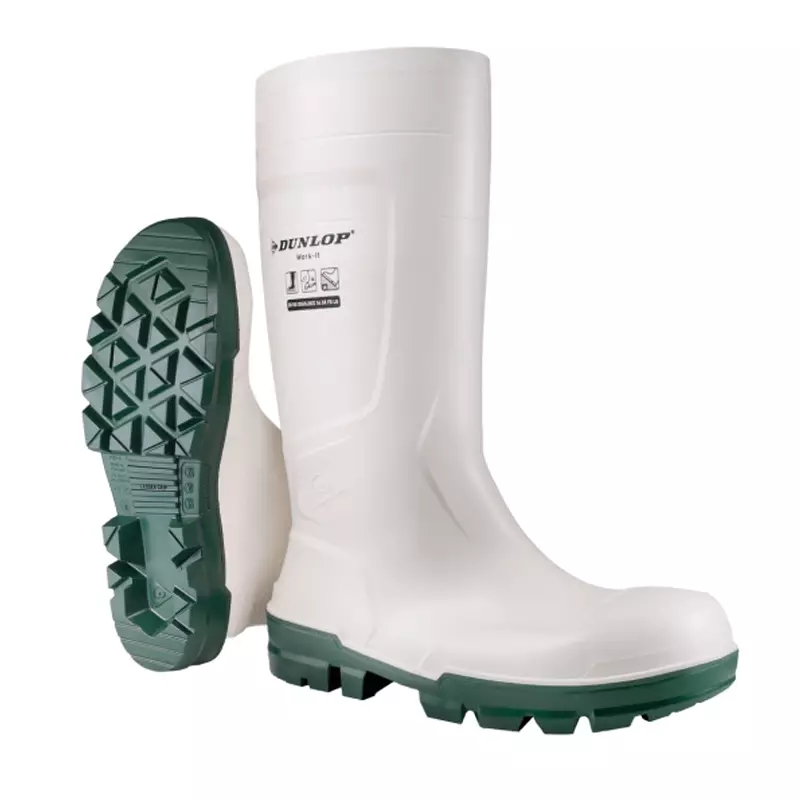 Bottes de sécurité Dunlop Work-It Safety NB1JB01 S4 SR blanches, pointure 45