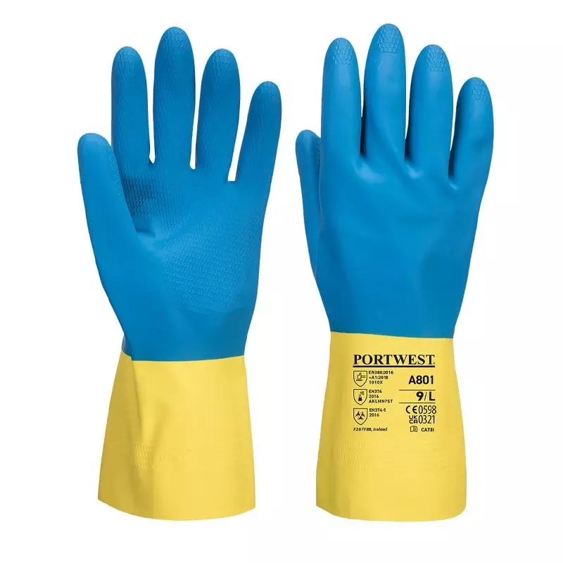 Portwest A801 glove latex chemical resistant size S