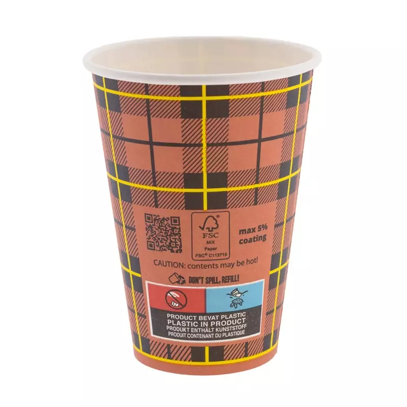Cardboard coffee cups 5% coating Ø7.03x9.2 cm 180 ml Scotty Red