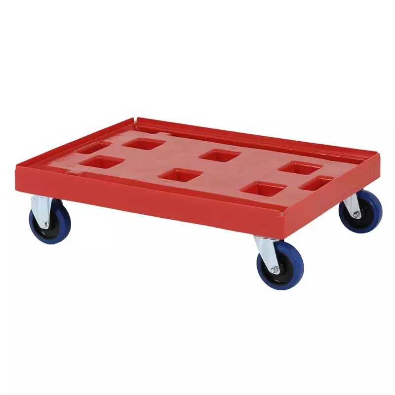 Plastic base galvanized forks 800x600 mm red