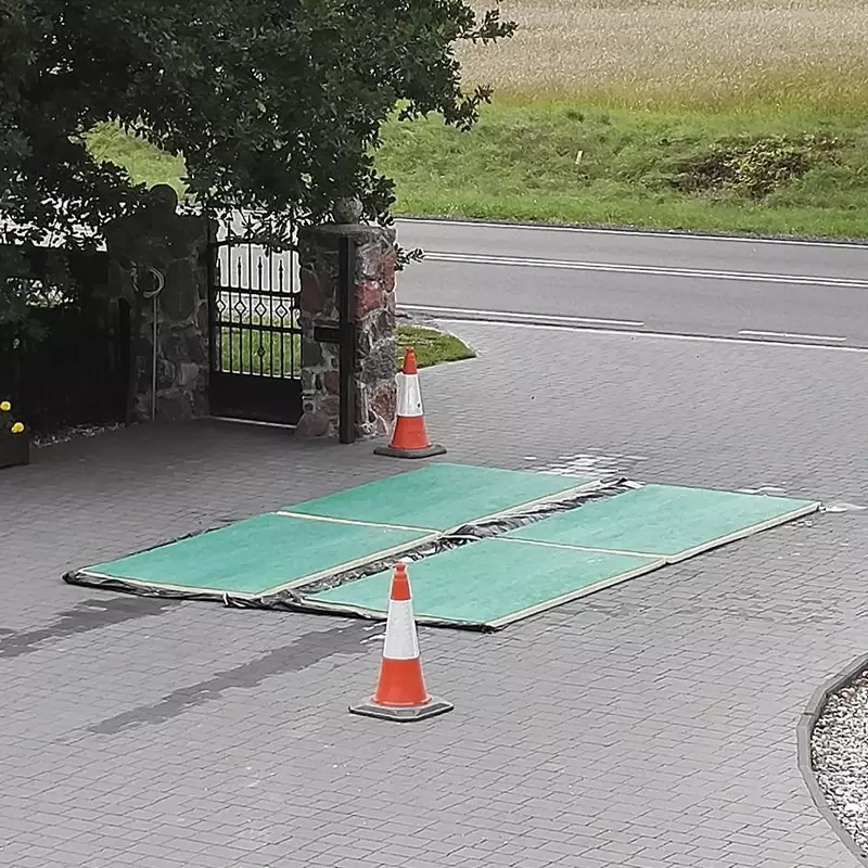 Tapis de désinfection pour véhicules 120 x 200 x 5 cm vert/jaune