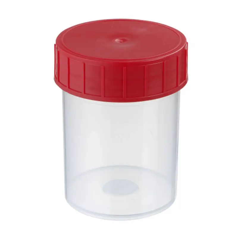Monsterpotje schroefdop steriel PP Ø50x70 mm 125 ml rood