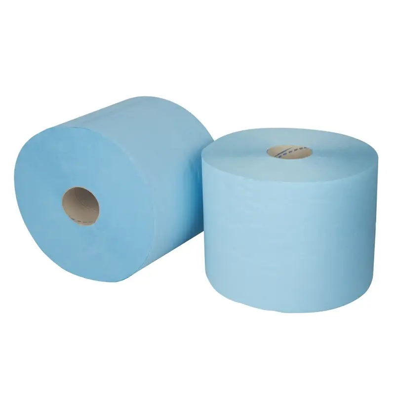 Poetsrol industrie recycled 2-lgs 360 m blauw