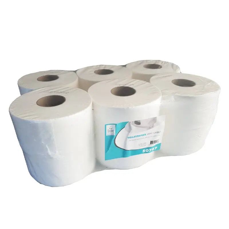Toiletpapier mini jumbo cellulose 2-lgs 150 m wit