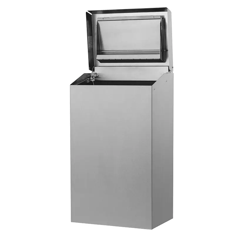 Afvalbak RVS met push klep 50 liter