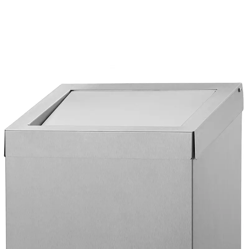 Afvalbak RVS met push klep 50 liter