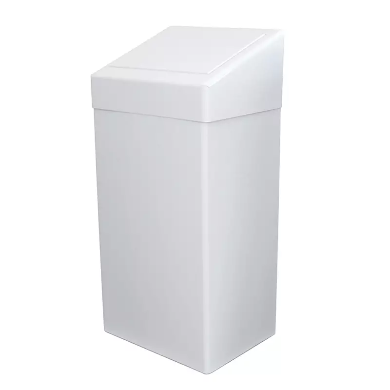 Euro Products afvalbak staal met push deksel 50 liter wit