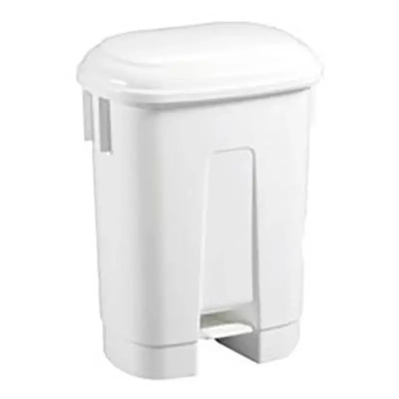 Plastic pedal bin 60 l white/white
