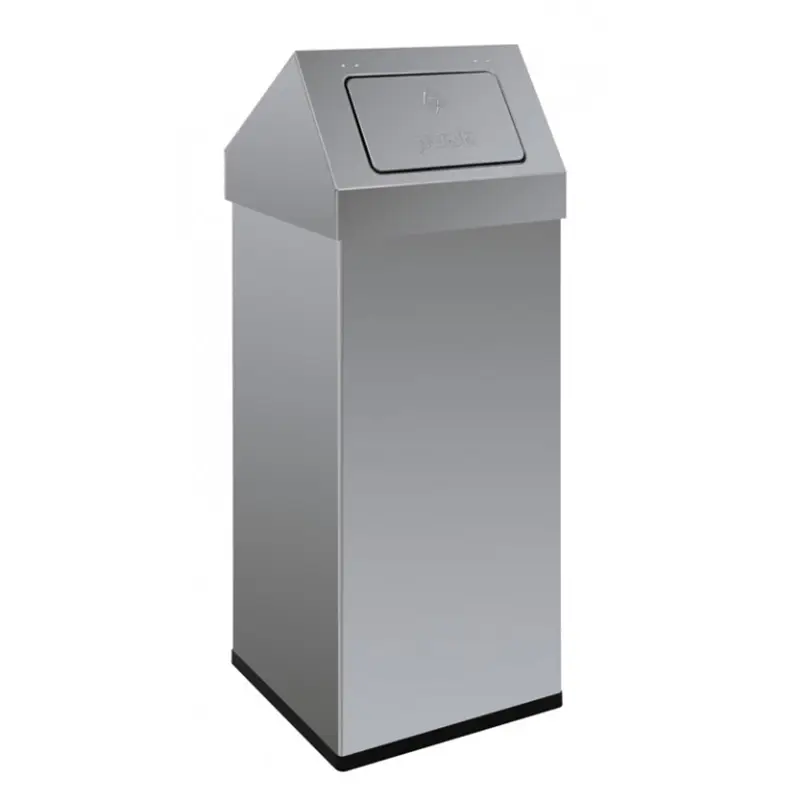 Afvalbak RVS met pushdeksel 110 liter