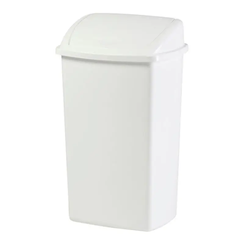 Waste bin with swing lid, plastic, 50 l, white