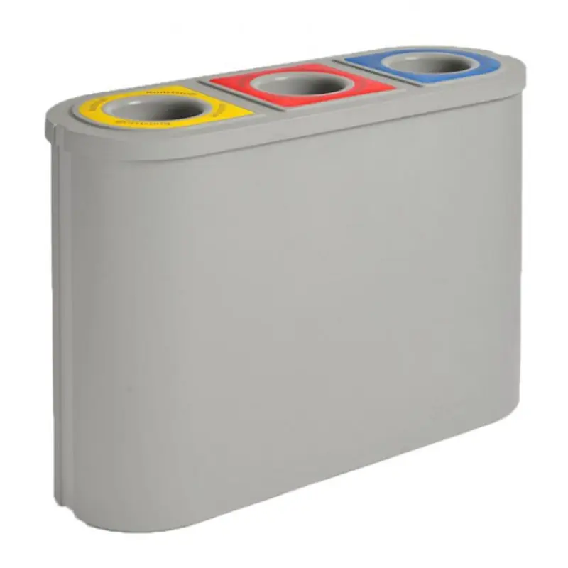 Waste bin HDPE EKO Triomf 3x45 l black