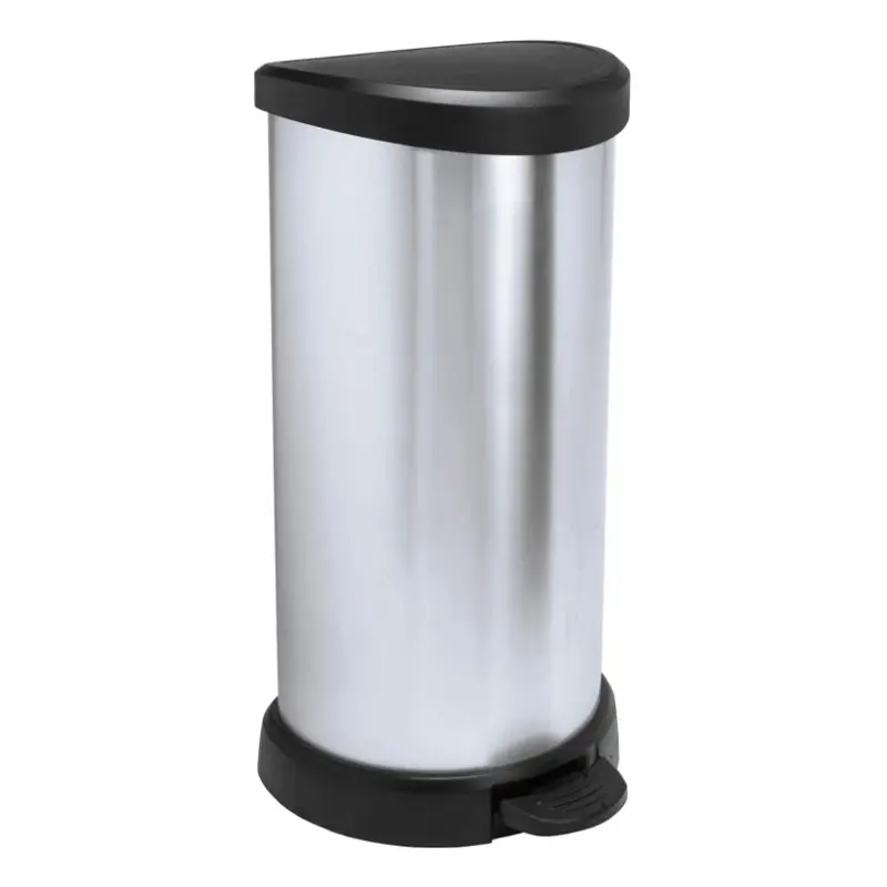Curver Decobin Pedal Bin 40 liters silver/black