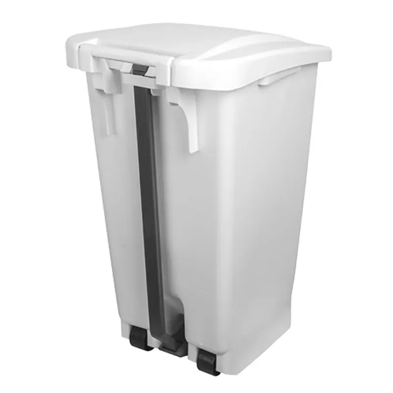 Plastic pedal bin 60 liters white