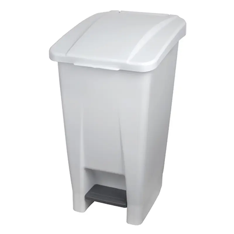 Plastic pedal bin 60 liters white