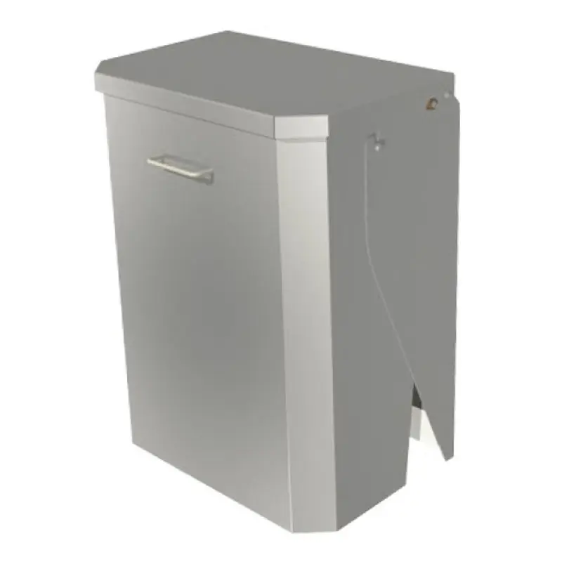 Support mural pour sac poubelle en acier inoxydable, version fermée, 40 l