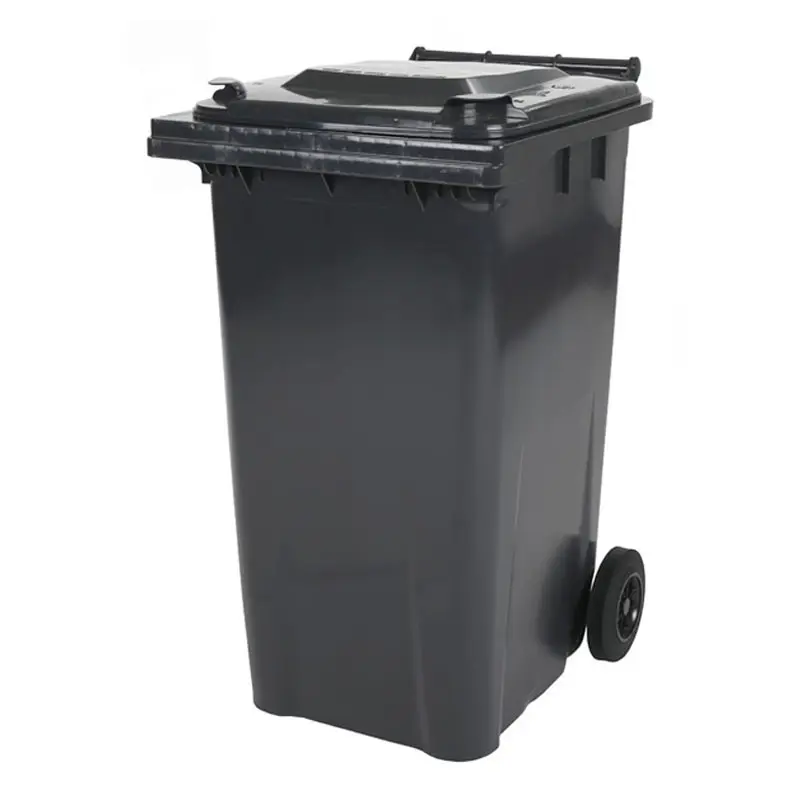 Plastic waste container 240 liters with two wheels grey