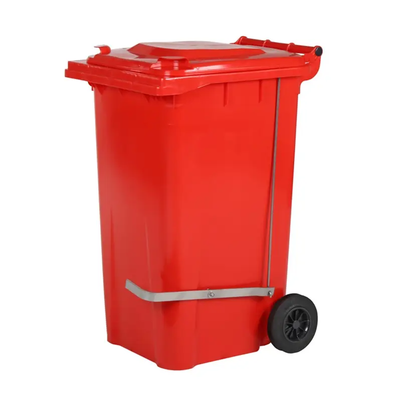 Stainless steel foot-operated for 2-wheel 240-liter waste containers