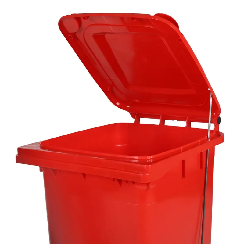 Stainless steel foot-operated for 2-wheel 240-liter waste containers