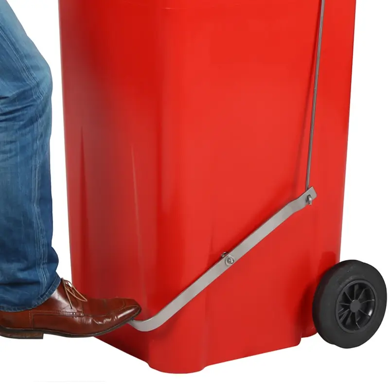 Stainless steel foot-operated for 2-wheel 240-liter waste containers