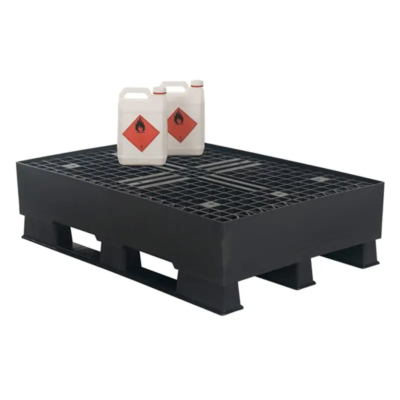 Collection pallet with grid 1200x800x310 mm 120 l black