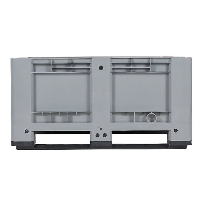 Caisse-palette 2 rails 1200x800x600 mm 330 l gris