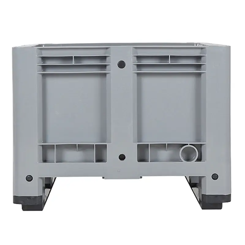Caisse-palette 2 rails 1200x800x600 mm 330 l gris