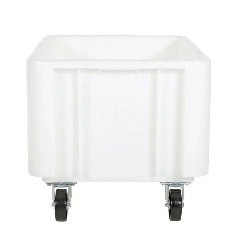 Mobile stacking container Euronorm 800x600x550 mm 140 liters white