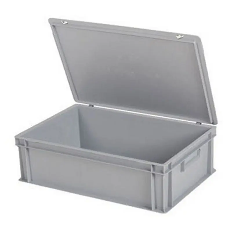 Closed stacking container with lid 600x400x185 mm 33 l grey