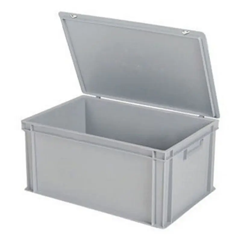 Conteneur empilable avec couvercle Euronorm 600 x 400 x 295 mm 55 l gris