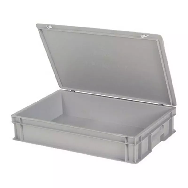 Closed stacking container with lid 600x400x135 mm 23 l grey