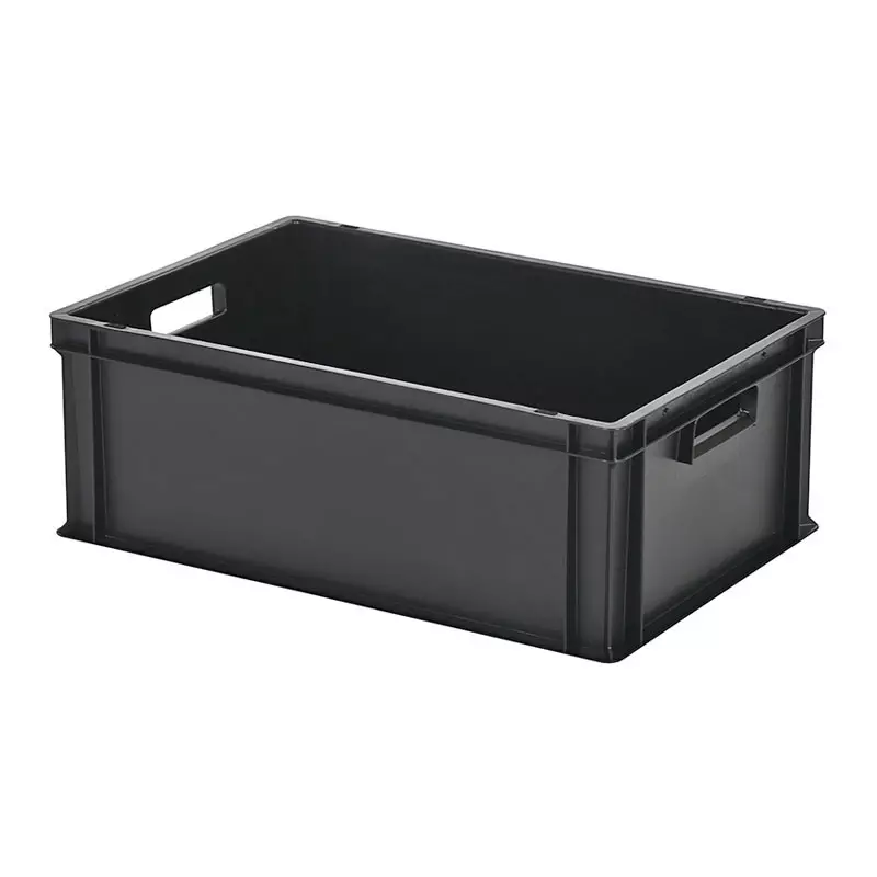 Stacking container Euronorm 600x400x220 mm 43.3 l black