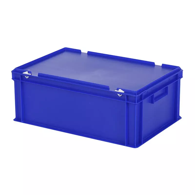 Stacking container with lid Euronorm 600x400x235 mm 43.3 l blue