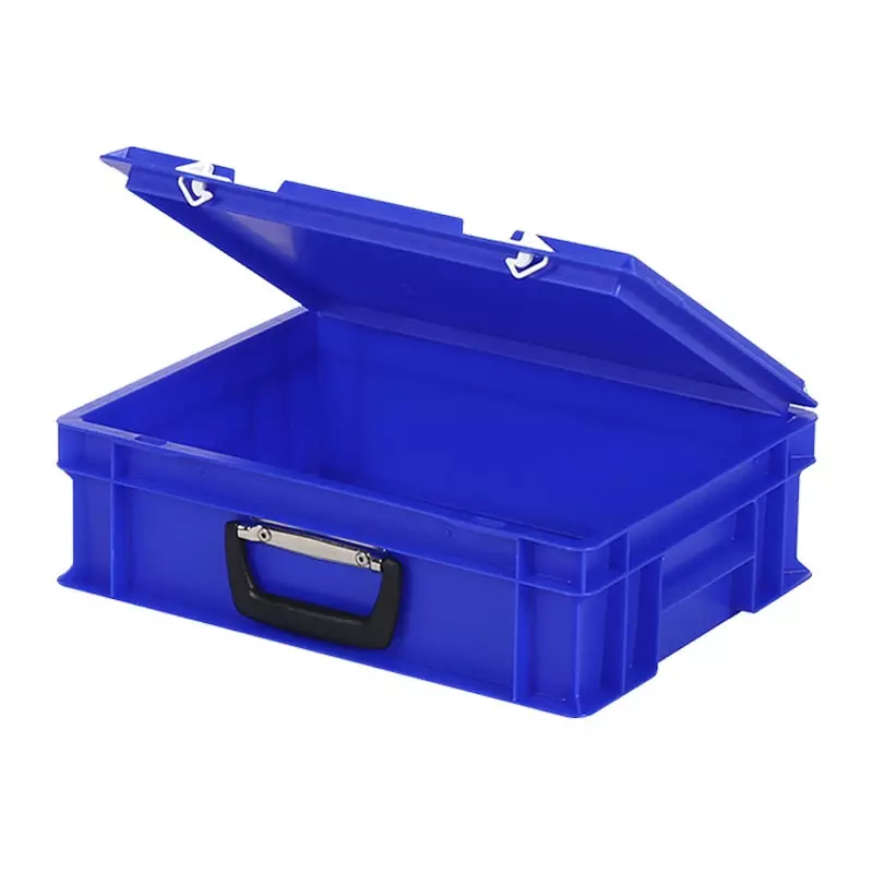 Stapelbak met deksel koffergreep 400x300x133 mm 11 l blauw