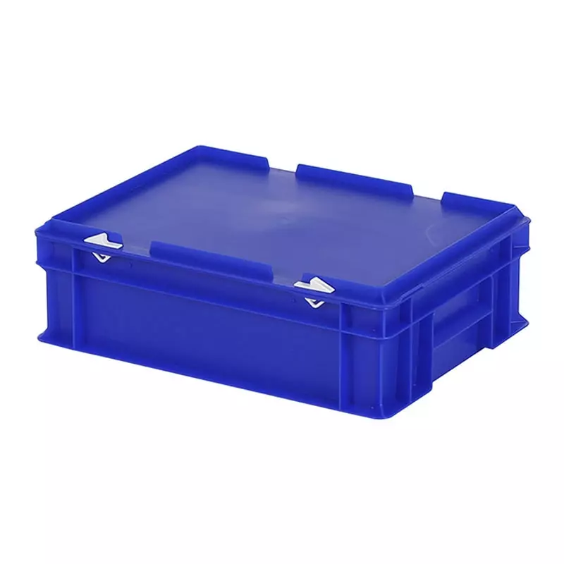 Stacking container with lid Euronorm 400x300x133 mm 11 l blue