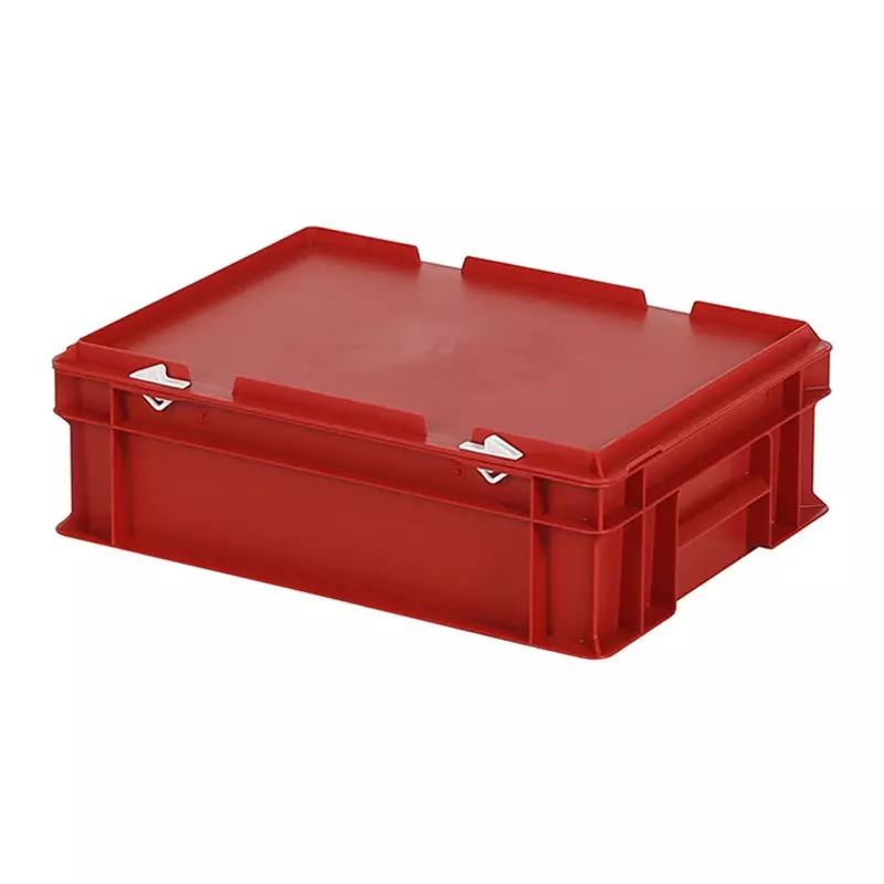 Stapelbak met deksel Euronorm 400x300x133 mm 11 l rood