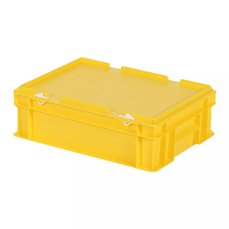 Stapelbak met deksel Euronorm 400x300x133 mm 11 l geel