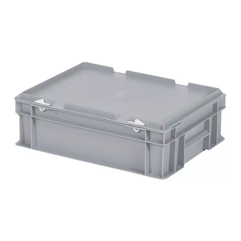 Stacking container with lid Euronorm 400x300x133 mm 11 l grey