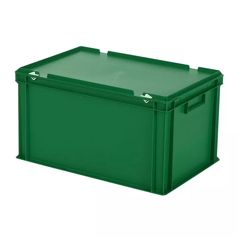 Stacking container with lid Euronorm 600x400x335 mm 64 l green