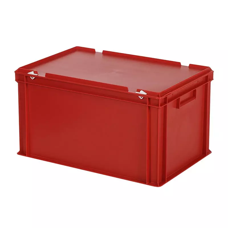 Stacking container with lid Euronorm 600x400x335 mm 64 l red