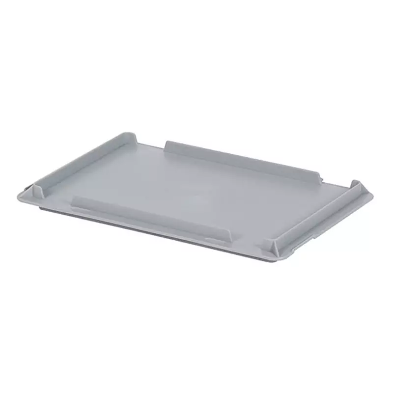 Couvercle à charnière pour conteneur empilable Eurnorm 300x200 mm gris