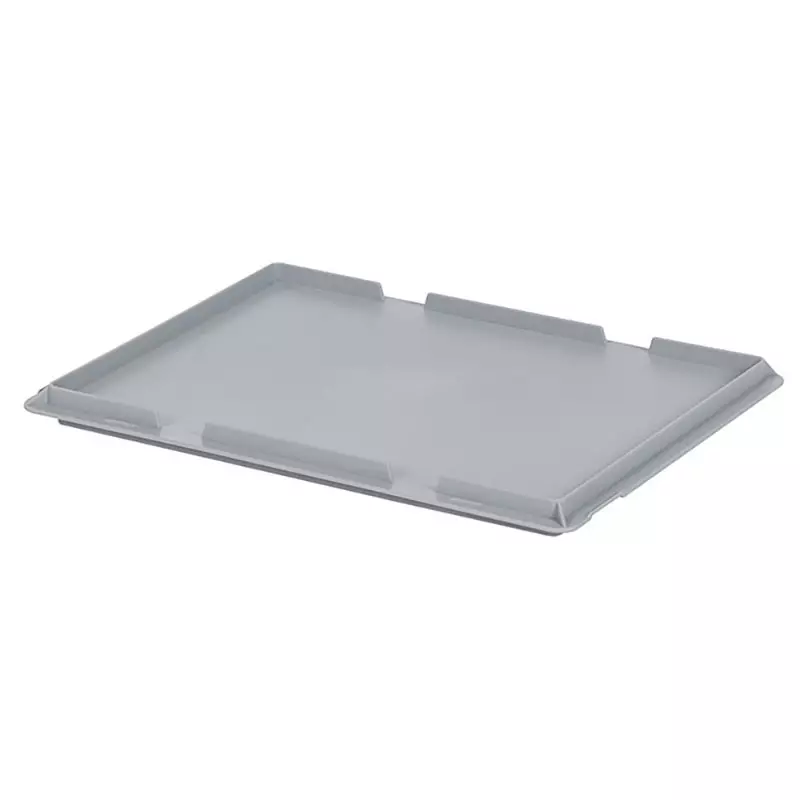 Couvercle à charnière pour conteneur empilable Eurnorm 400x300 mm gris