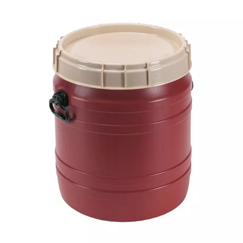Fût à très large ouverture en PEHD ø410 x 495 mm, 55 litres, marron avec couvercle beige