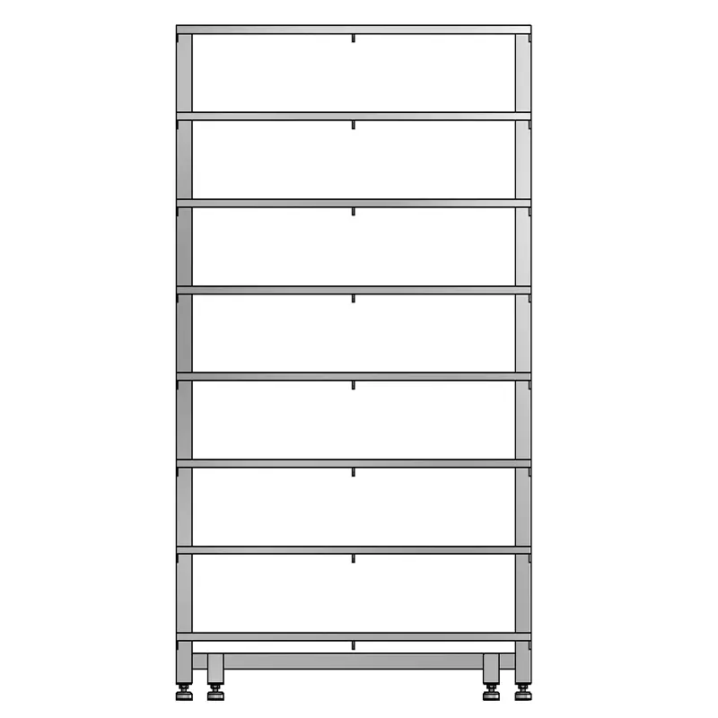 Étagère à chaussures sur pied à 8 niveaux en acier inoxydable 900 x 400 x 1710 mm