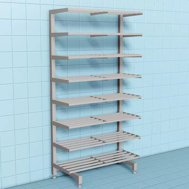 Étagère à chaussures sur pied à 8 niveaux en acier inoxydable 900 x 400 x 1710 mm