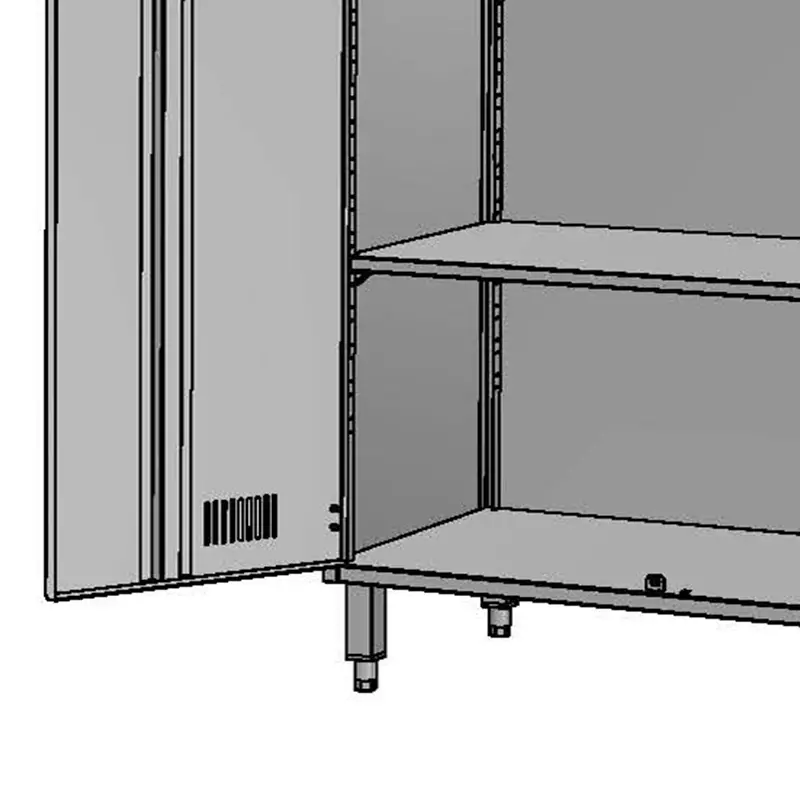Kast 2 deuren 3 legborden RVS 950x500x1950/2148 mm