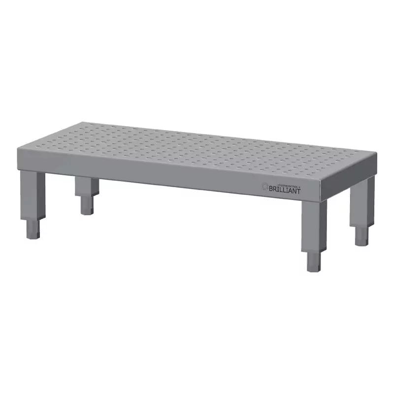 Opstap 1 trede RVS 700x300x93 mm