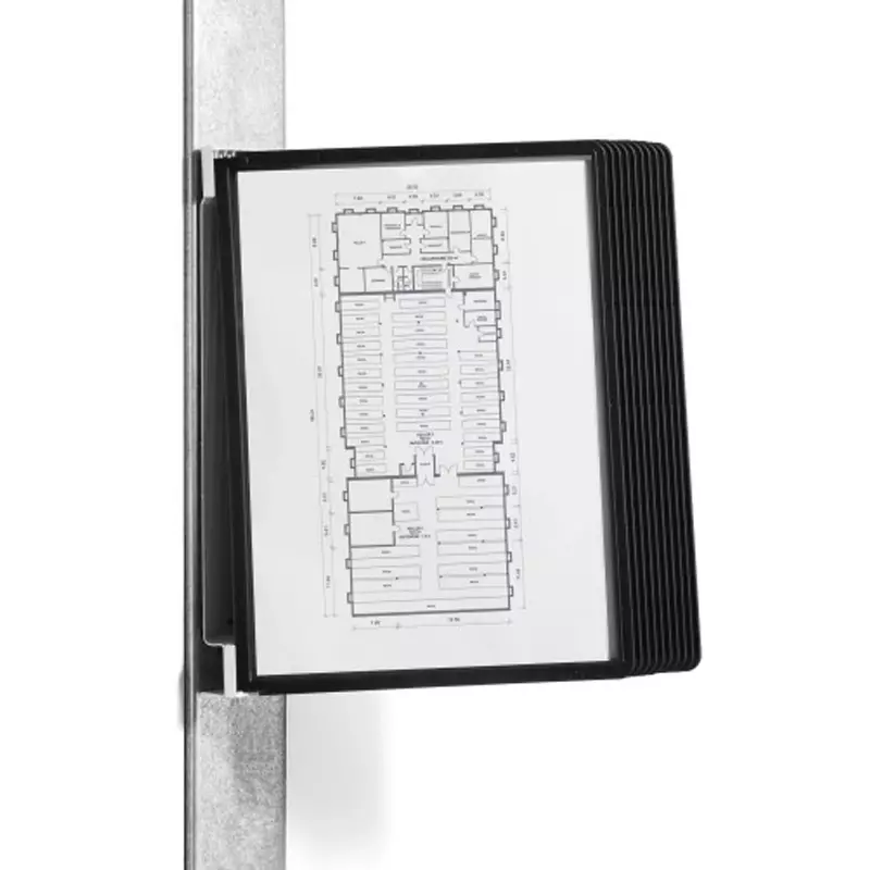 Porte-documents A4, 10 pochettes magnétiques noires